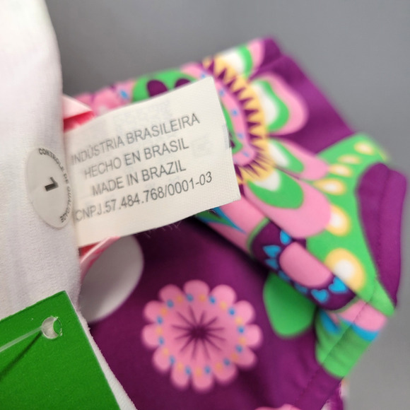 Cia Maritima Cheeky Bikini Bottom Womens Large 42 Swim Side Tie Floral Retro New - Picture 12 of 13